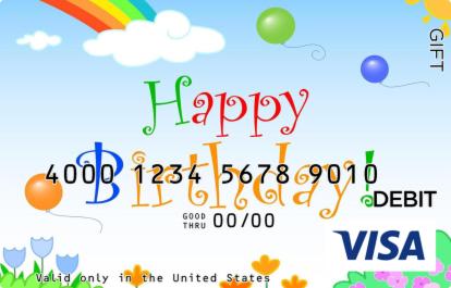 happy birthday visa card