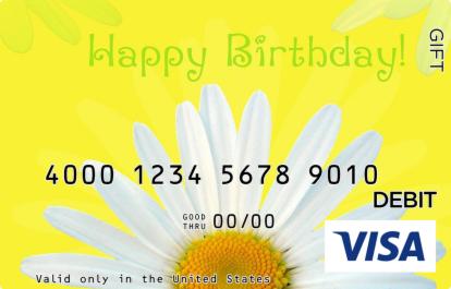 visa cards birthday gift