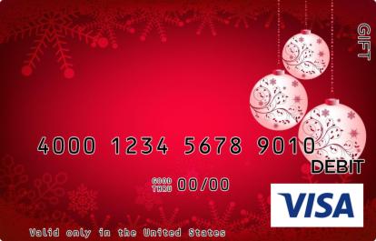 Red Ornaments Visa Gift Card | GiftCardMall.com