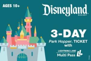 3-Day Park Hopper Ticket with Lightning Lane Multi Pass Ages 10+ $601