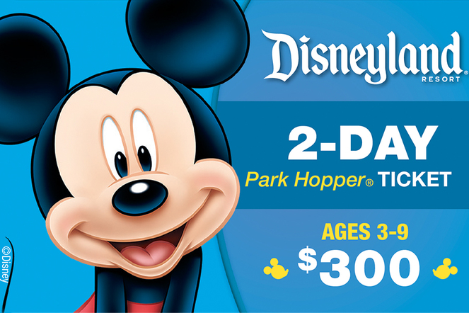 Disneyland Resort 2 Day Park Hopper Ticket Ages 3 9 300 Kroger