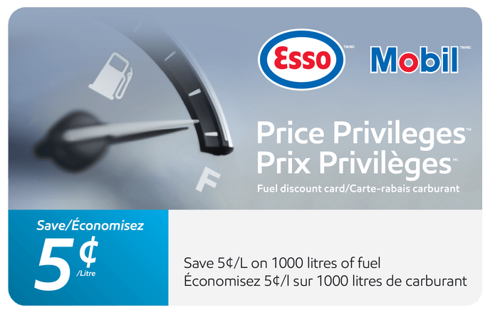 Esso And Mobil 50 Price Privileges Card For 40 Giftcards Ca