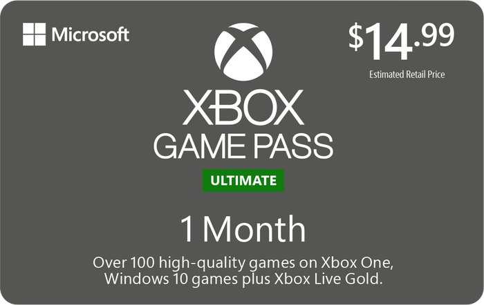 xbox live gift card 1 month