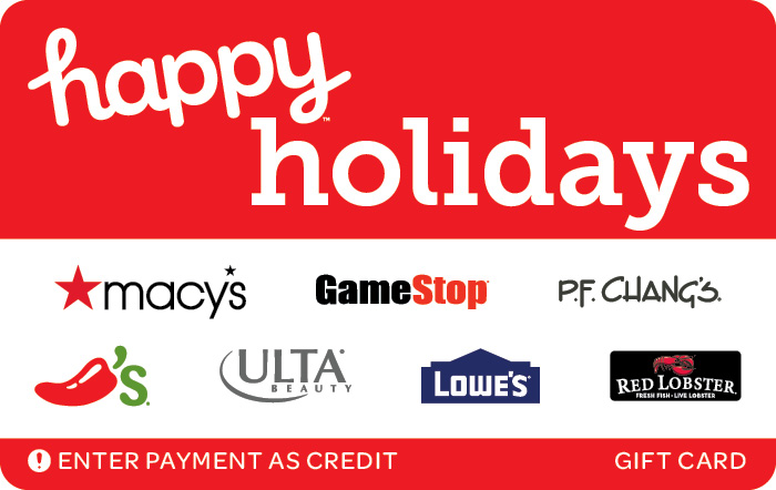 Happy Holidays Gift Card (Tamale Red) | GiftCardMall.com