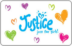 Justice gift store card