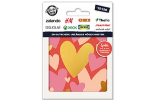 Gutscheingold Herzen Geschenkkarte