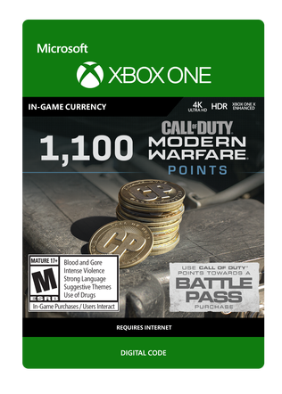 Xbox COD Modernwar 1100VC $9.99 eGift
