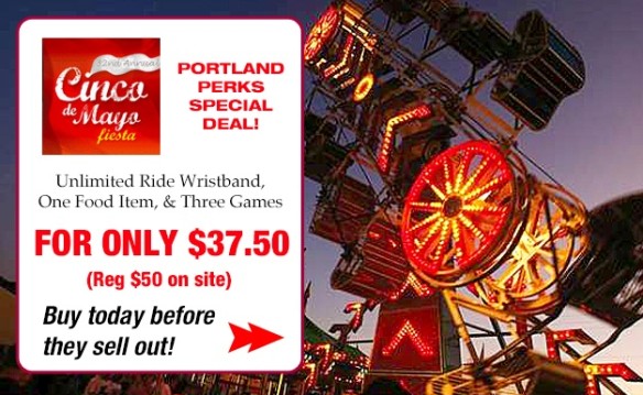 Unlimited Ride Wristband that includes 3 games and 1 select food item for Cinco De Mayo Fiesta $37.50