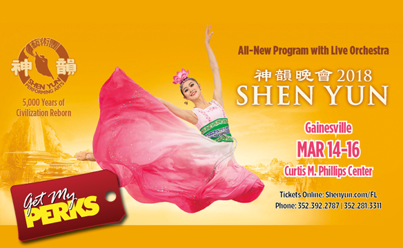 Gainesville March 16 Shen Yun tickets and Embers gift card