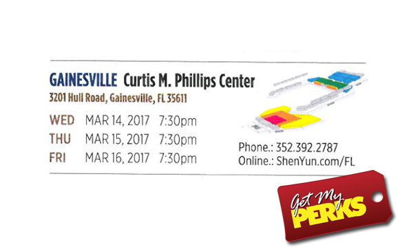 Gainesville March 16 Shen Yun tickets and Embers gift card