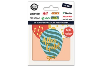 Gutscheingold BALLONS Geschenkkarte Alles Gute