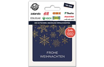 Gutscheingold Weihnachts-Geschenkkarte Frohe Weihnachten