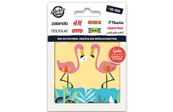Gutscheingold Flamingo Geschenkkarte