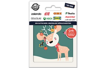 Gutscheingold Reh Geschenkkarte Weihnachten