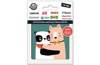 Gutscheingold Bären-Motiv Geschenkkarte