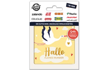 Gutscheingold Hallo Baby Geschenkkarte