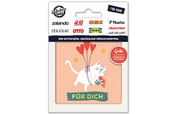 Gutscheingold Katze Geschenkkarte