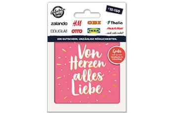 Gutscheingold von Herzen Geschenkkarte