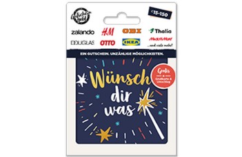 Gutscheingold Wünsch dir was Geschenkkarte