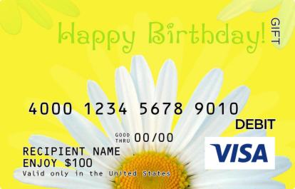 visa cards birthday gift